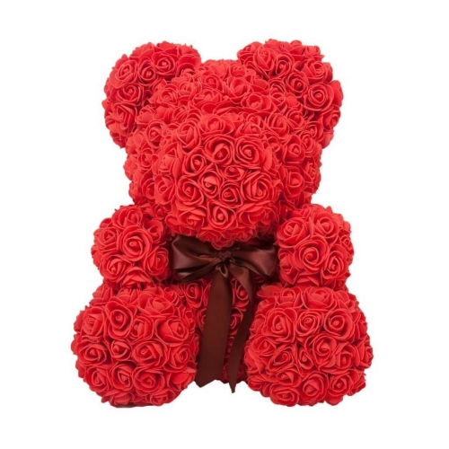 Μεγάλο αρκουδάκι με κόκκινα τριαντάφυλλα